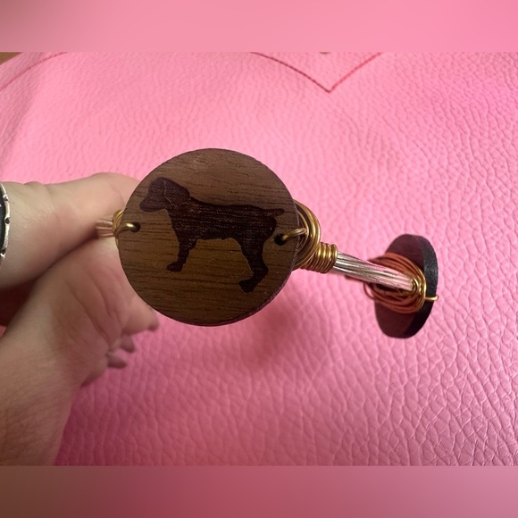 Boykin Spaniel Wood and Metal Bangle Bracelet - Picture 2 of 7